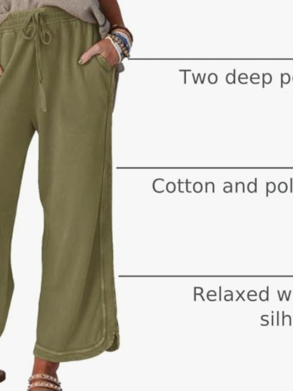 Comfy Wide Leg Yoga Sweatpants, **New with Tags**, Size L - Picture 3 of 7